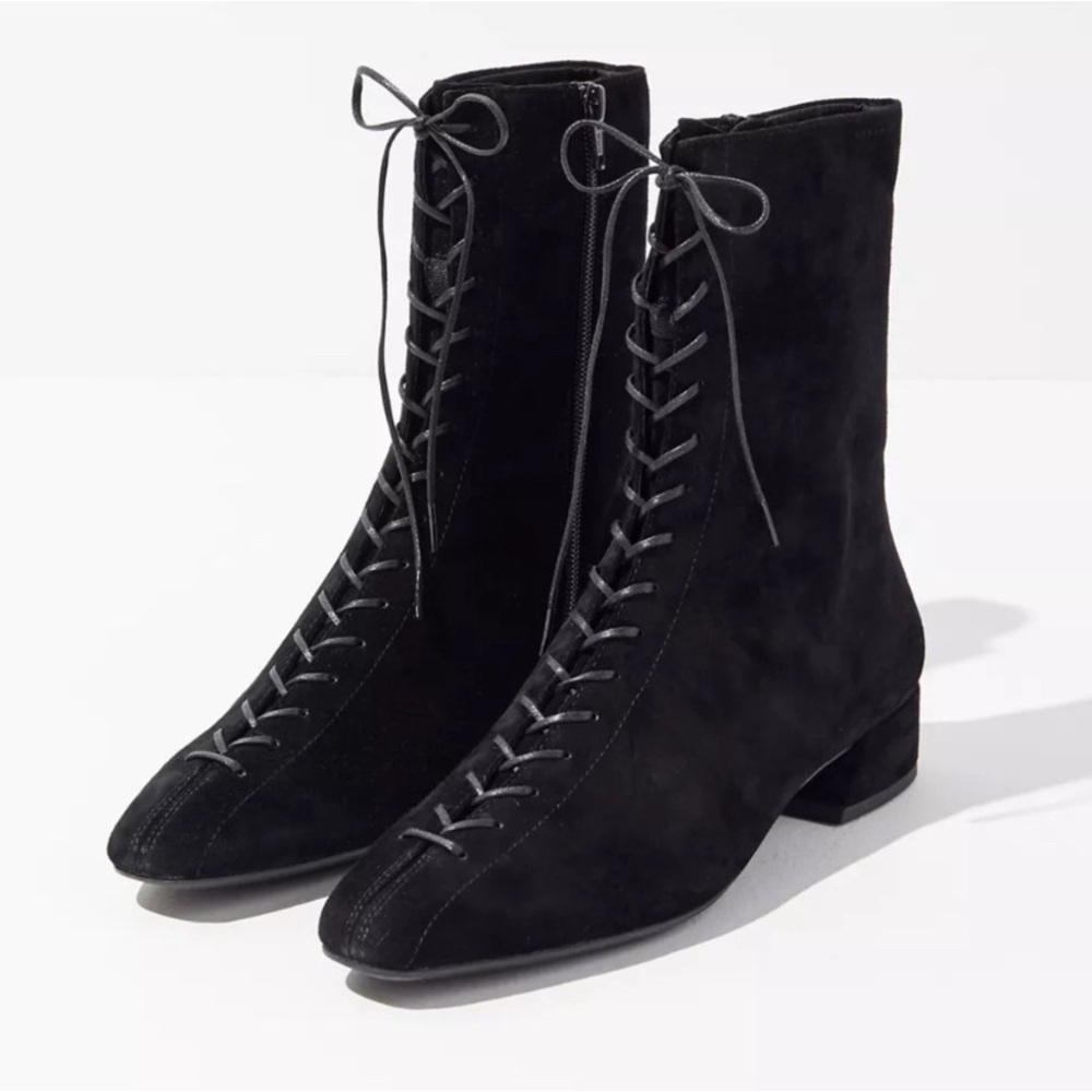 vagabond x free people joyce suede lace up boots black leather size 6